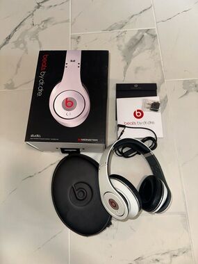 Beats by Dr. Dre Studio Over-Ear Headphones in White and Red